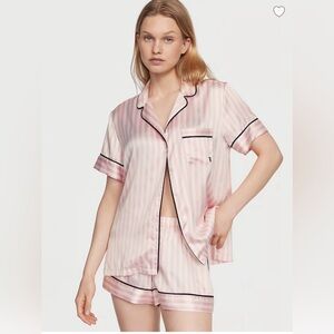 Victoria's Secret Pink and White Striped Pajama Set